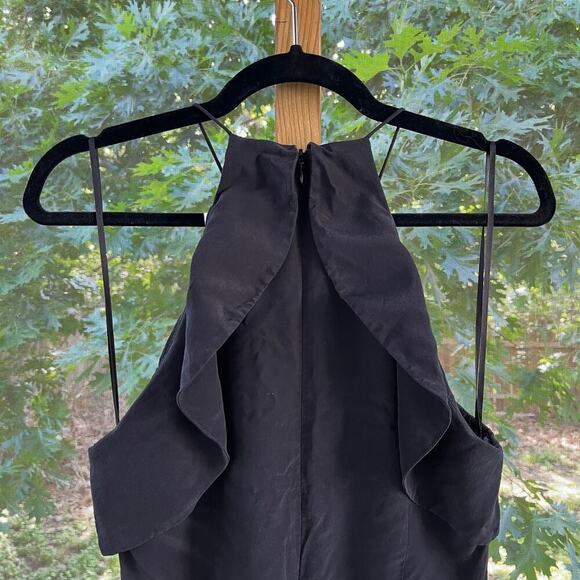 Zimmerman Black Sleeveless Ruffle-Frill Wide Leg Jumpsuit 100% Silk Size 1 (6) - Picture 6 of 11